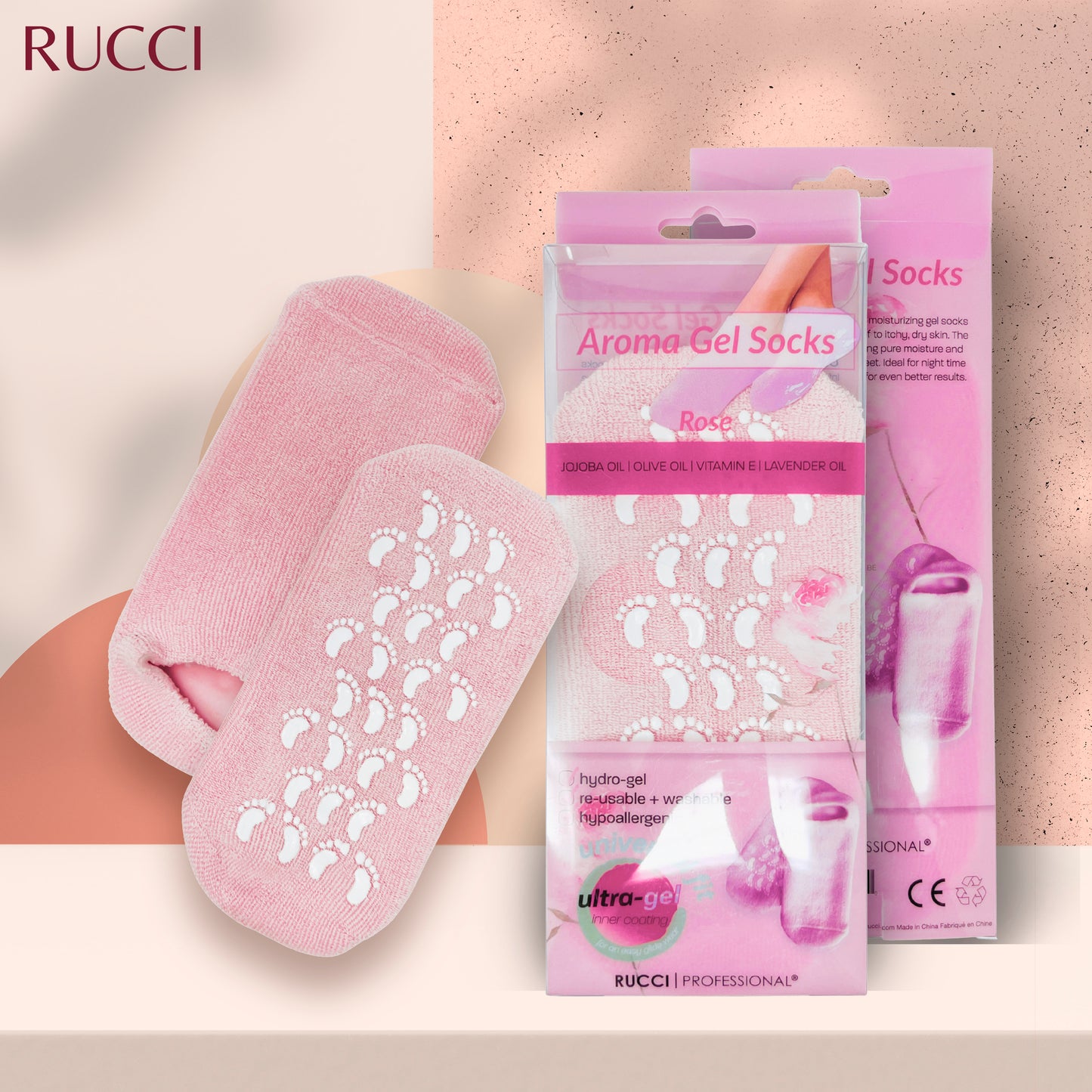 RL403 Rucci Moisturizing Gel Socks for Cracked Heels & Dry Feet – Anti-Slip Aromatherapy Spa Socks for Women & Men