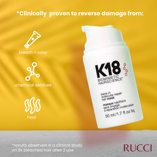 K18-31005 Leave-In Molecular Repair Hair Mask, 4-Minute Speed Treatment, Renews Hair Damage From Color, Chemical Services Heat