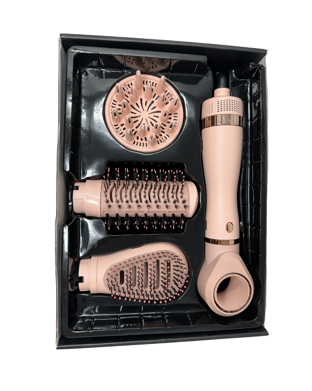 4-in-1 Interchangeable Hot Air Brush Kit | 1000W Hair Styler with 3 Heat Settings & Travel-Friendly Design