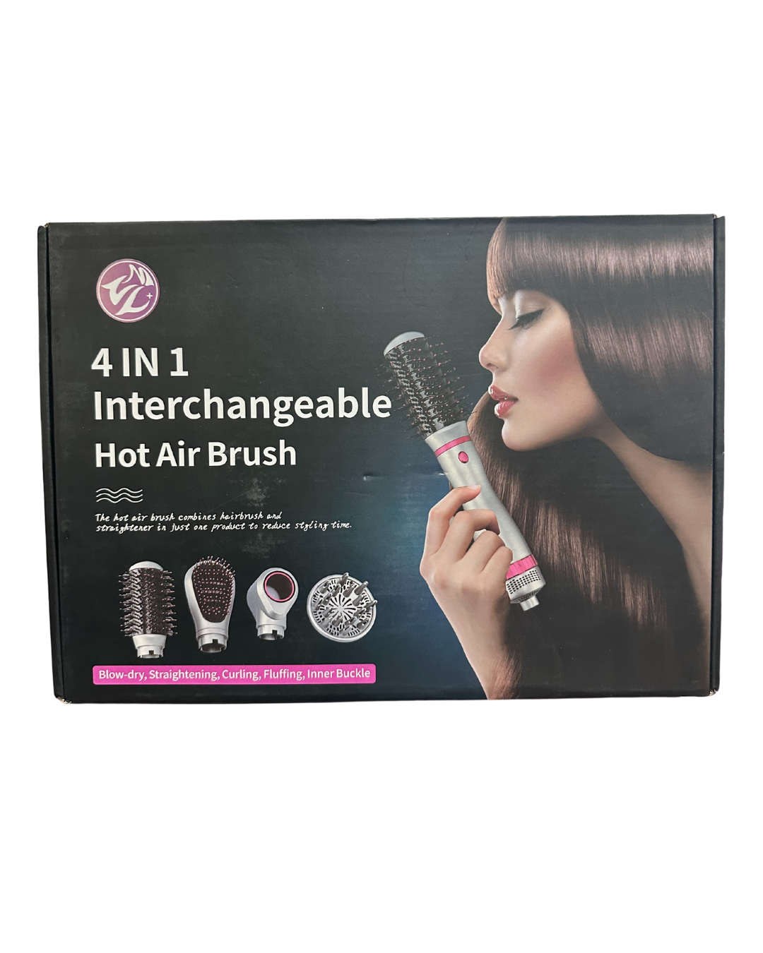 4-in-1 Interchangeable Hot Air Brush Kit | 1000W Hair Styler with 3 Heat Settings & Travel-Friendly Design