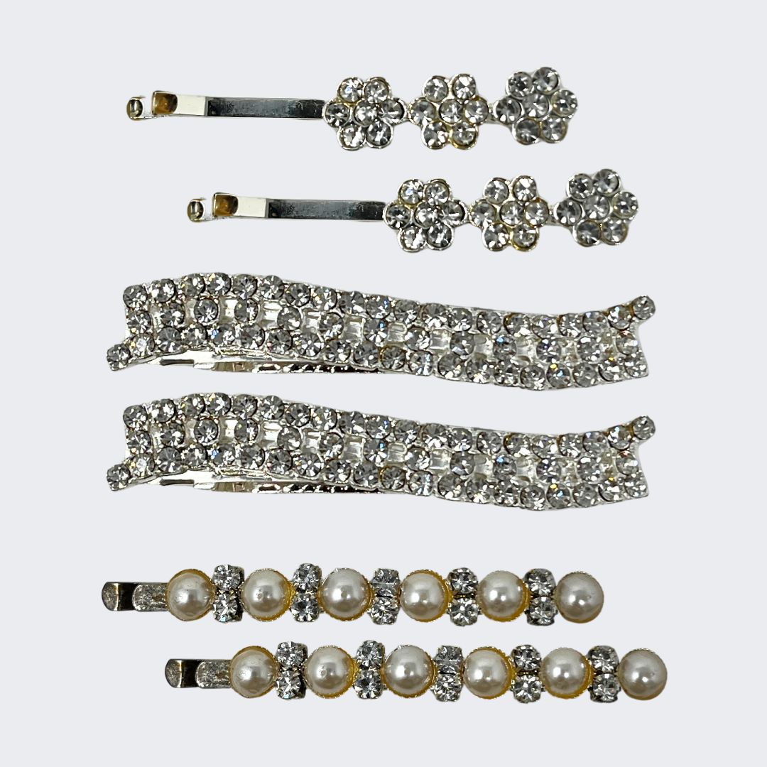 Assorted Sparkly Hairclips (4 designs 10 pcs /pack)