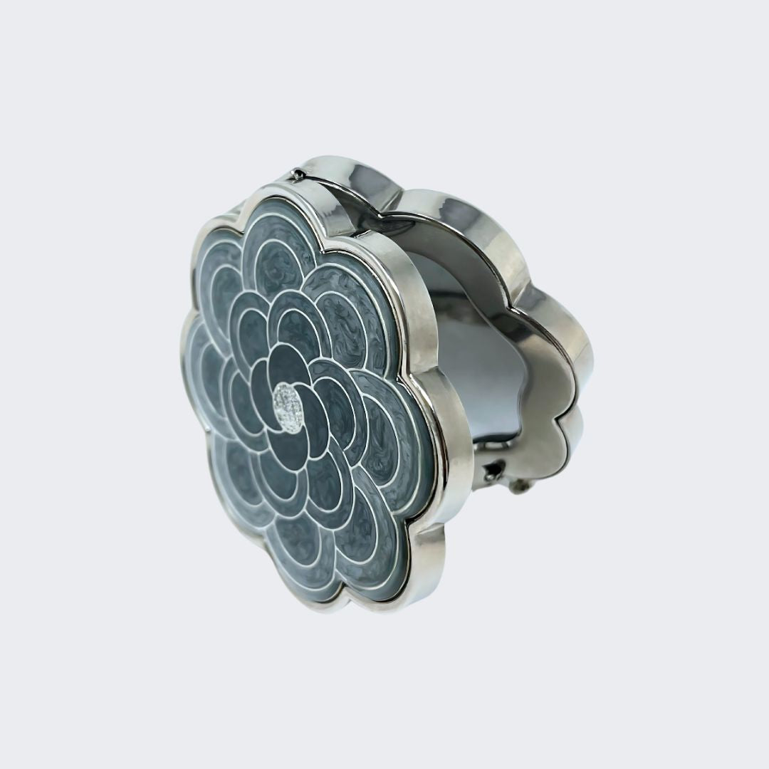 CM764 Elegant Flower Compact Mirror - Silver