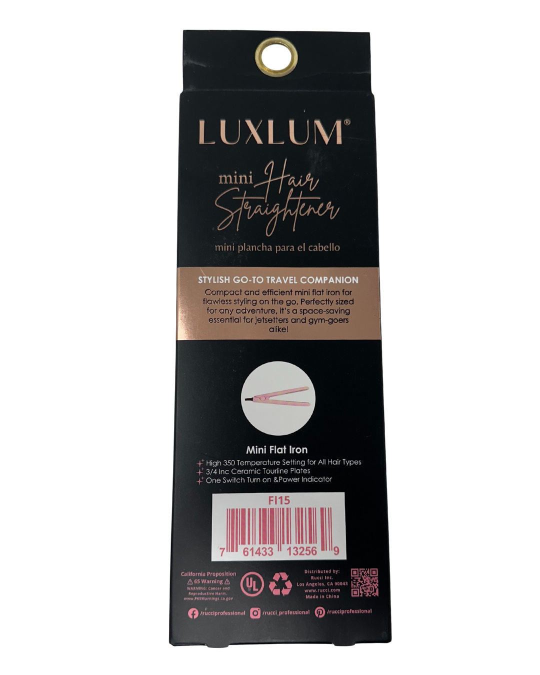 LUXLUM Mini Hair Straightener – Compact Ceramic Flat Iron for Travel & Touch-Ups