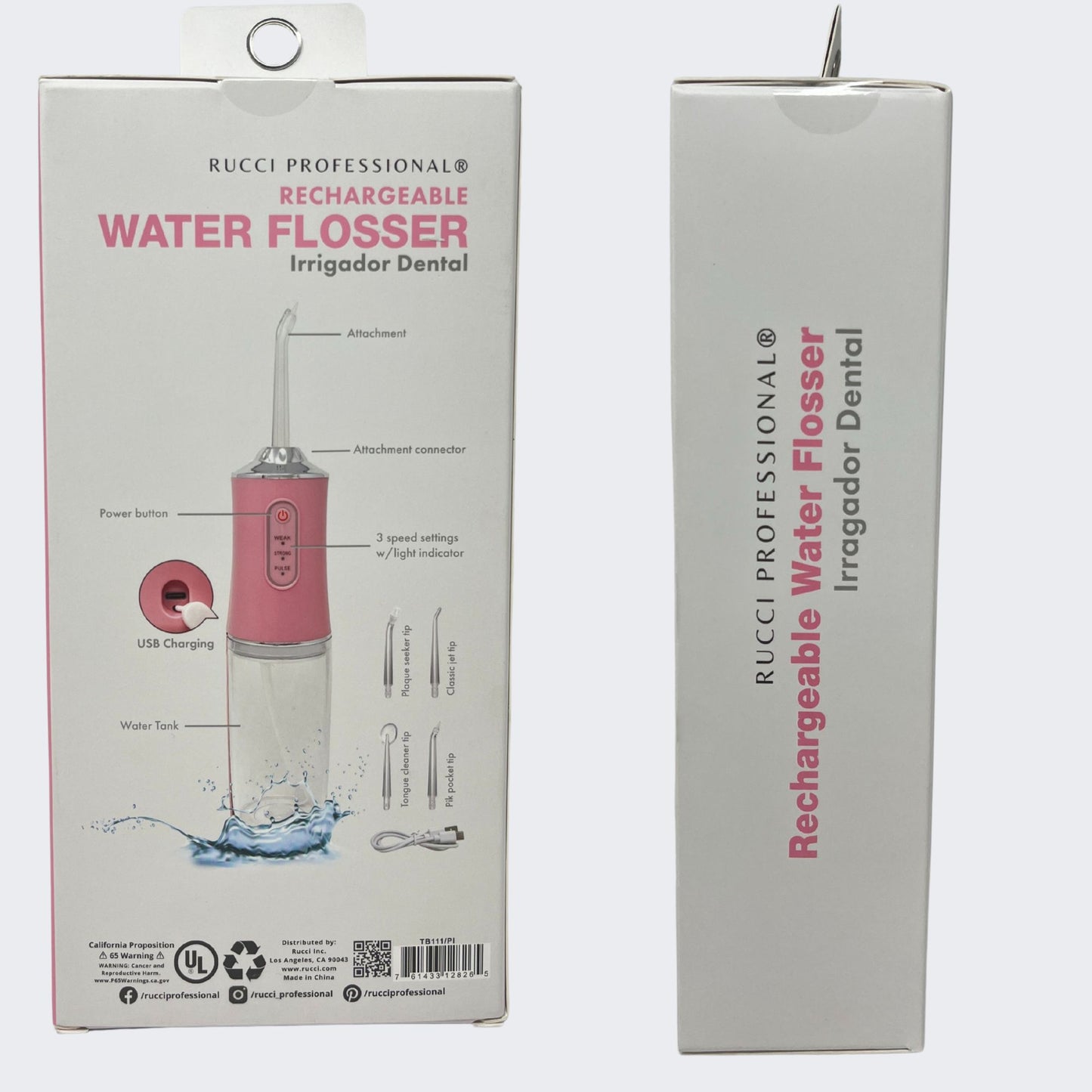 Rucci Professional Rechargeable Water Flosser – Cordless Dental Irrigator for Deep Cleaning, Gum Care & Plaque Removal