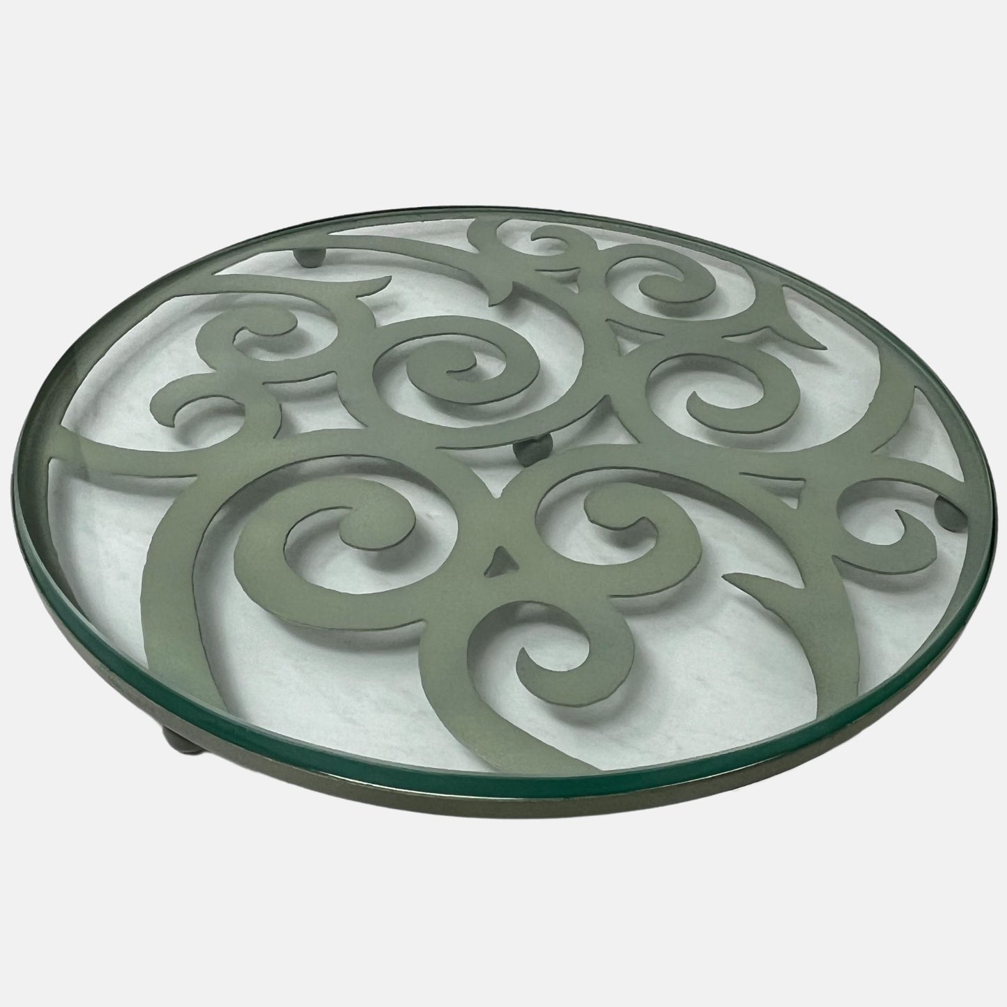 ILLU-210-LGR-G Rucci Glass Candlescape Holder Green