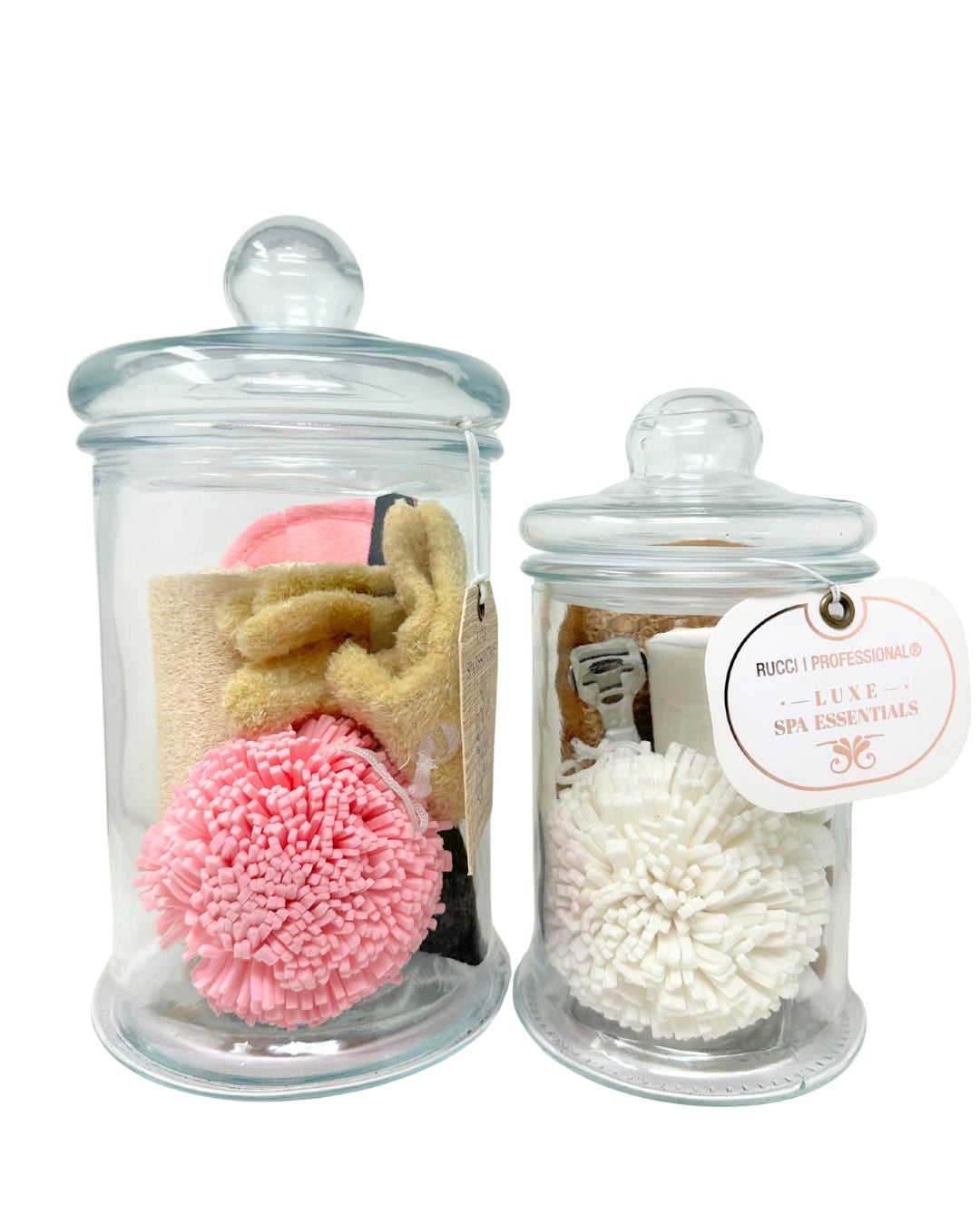 Airtight Clear Glass Canisters – 5×9.5” & 6×11.5” Storage Jars