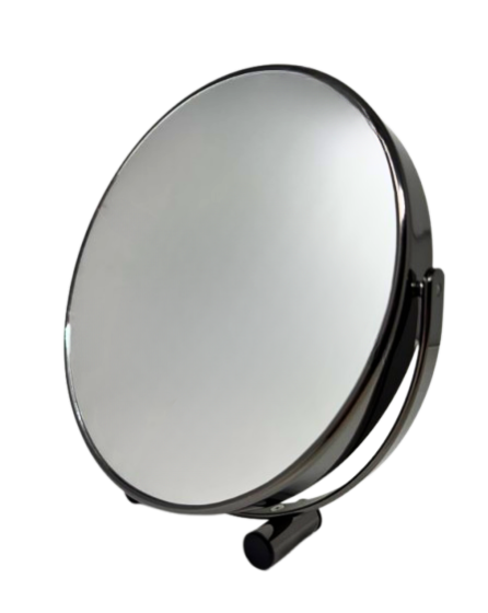 M1003 1X/5X Rucci Magnifying Double-Sided Gunmetal Tabletop Mirror (8"D)