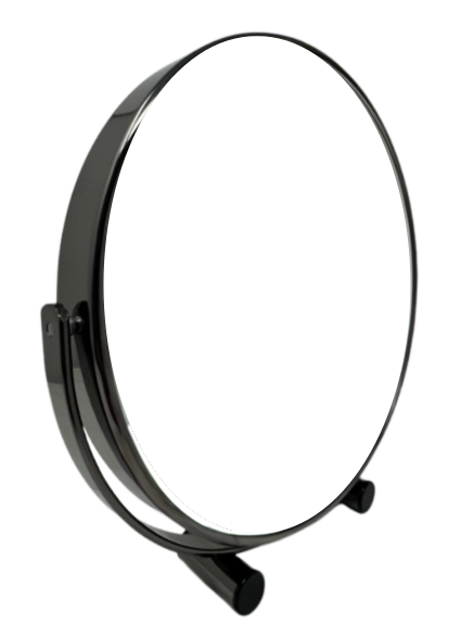 M1003 1X/5X Rucci Magnifying Double-Sided Gunmetal Tabletop Mirror (8"D)