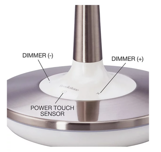 M324106 - Brookstone Cordless Makeup Mirror with Illuminated 1x and 10x Magnification Plus Night Light