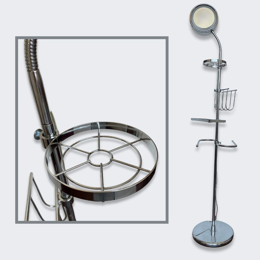 M838 Lighted Floor Standing Mirror with 10X Magnifying Side