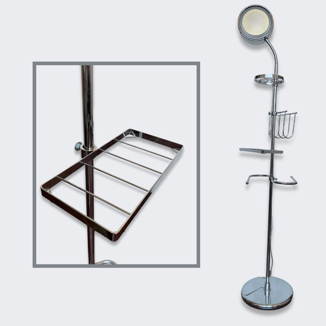 M838 Lighted Floor Standing Mirror with 10X Magnifying Side