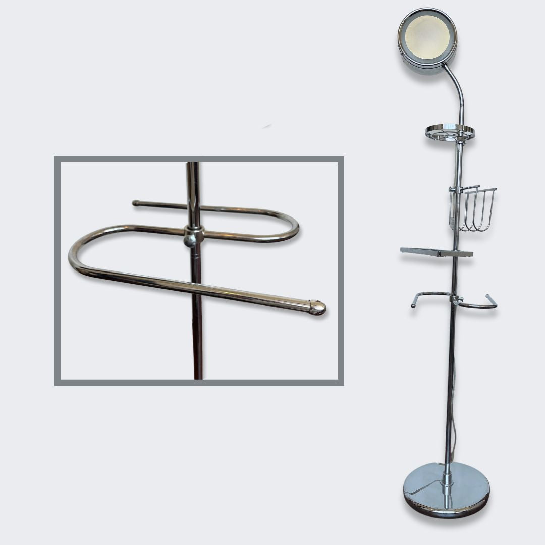M838 Lighted Floor Standing Mirror with 10X Magnifying Side