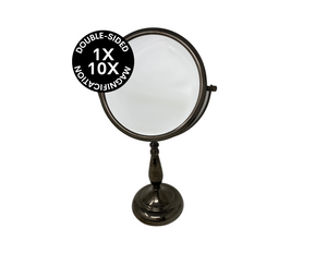 CLEARANCE 1X/10X Magnifying Tabletop Black Mirror (7"D x 16" H)