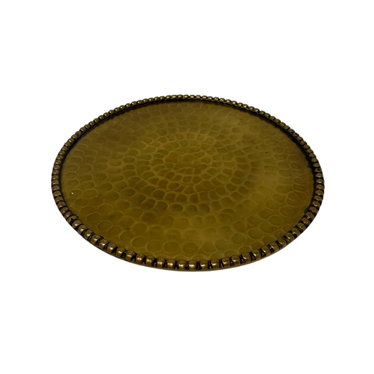 Hammered Gold Plate Candle Holder