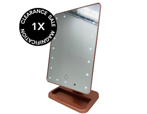 CLEARANCE 1X Regular LED Battery-Operated Rose Gold Mirror (7.25"L x 12"H)