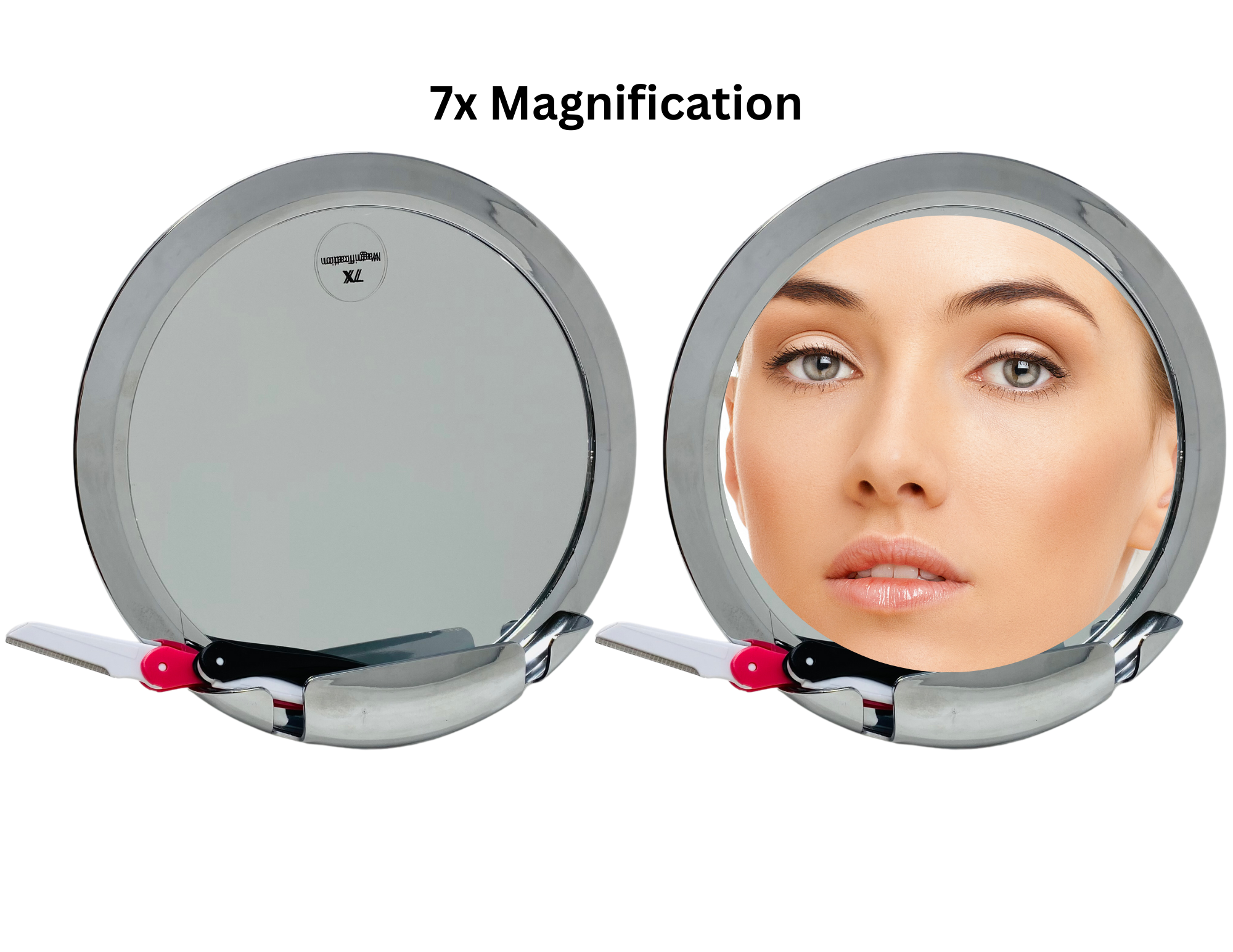 CLEARANCE 7X Magnification Shower Mirror for Shaving (6.5"D x 10.5"H)