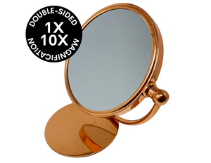 CLEARANCE 1X/10X Double-Sided Magnifying Tabletop/Travel Mirror (9"H x 7"D)