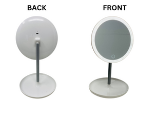 CLEARANCE 1X White LED Table Top Mirror (11"H x 5.25"D)