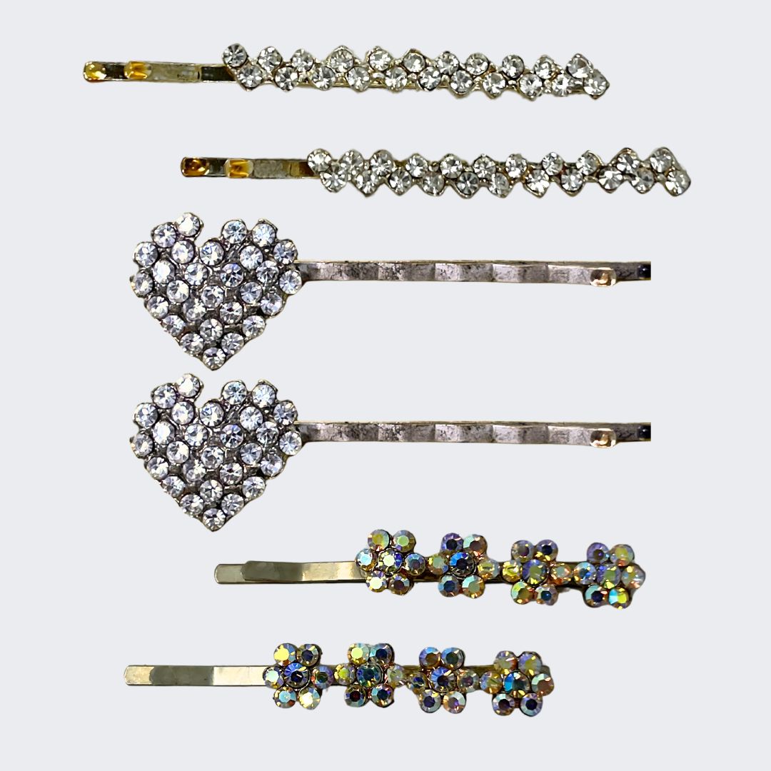 Assorted Sparkly Hairclips (4 designs 10 pcs /pack)
