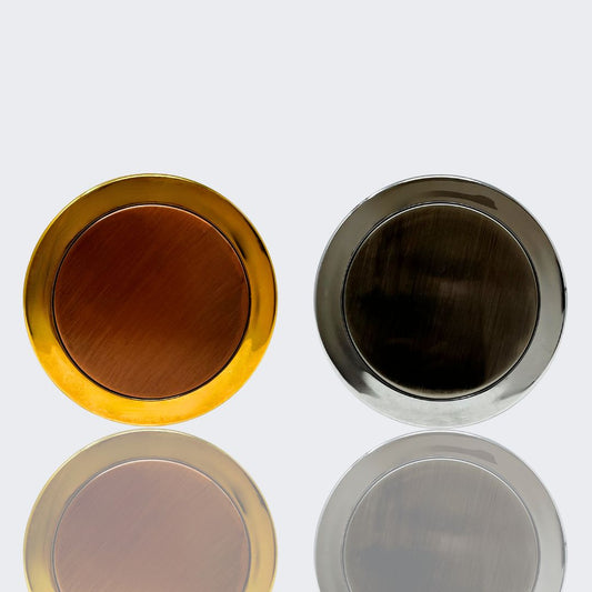 CM506 Gold and Gunmetal Round Compact Mirrors (2 Pack)