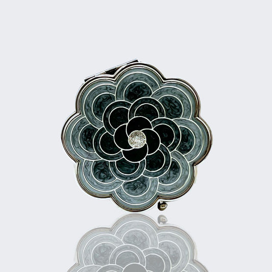 CM764 Elegant Flower Compact Mirror - Silver