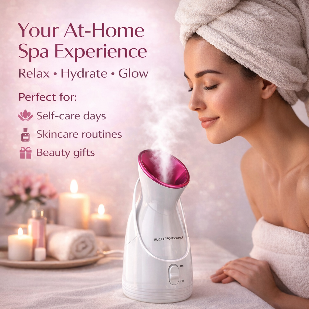 RUCCI PROFESSIONAL® Home Spa Facial Steamer Set – 12 Piece Kit for Deep Pore Cleansing & Glowing Skin