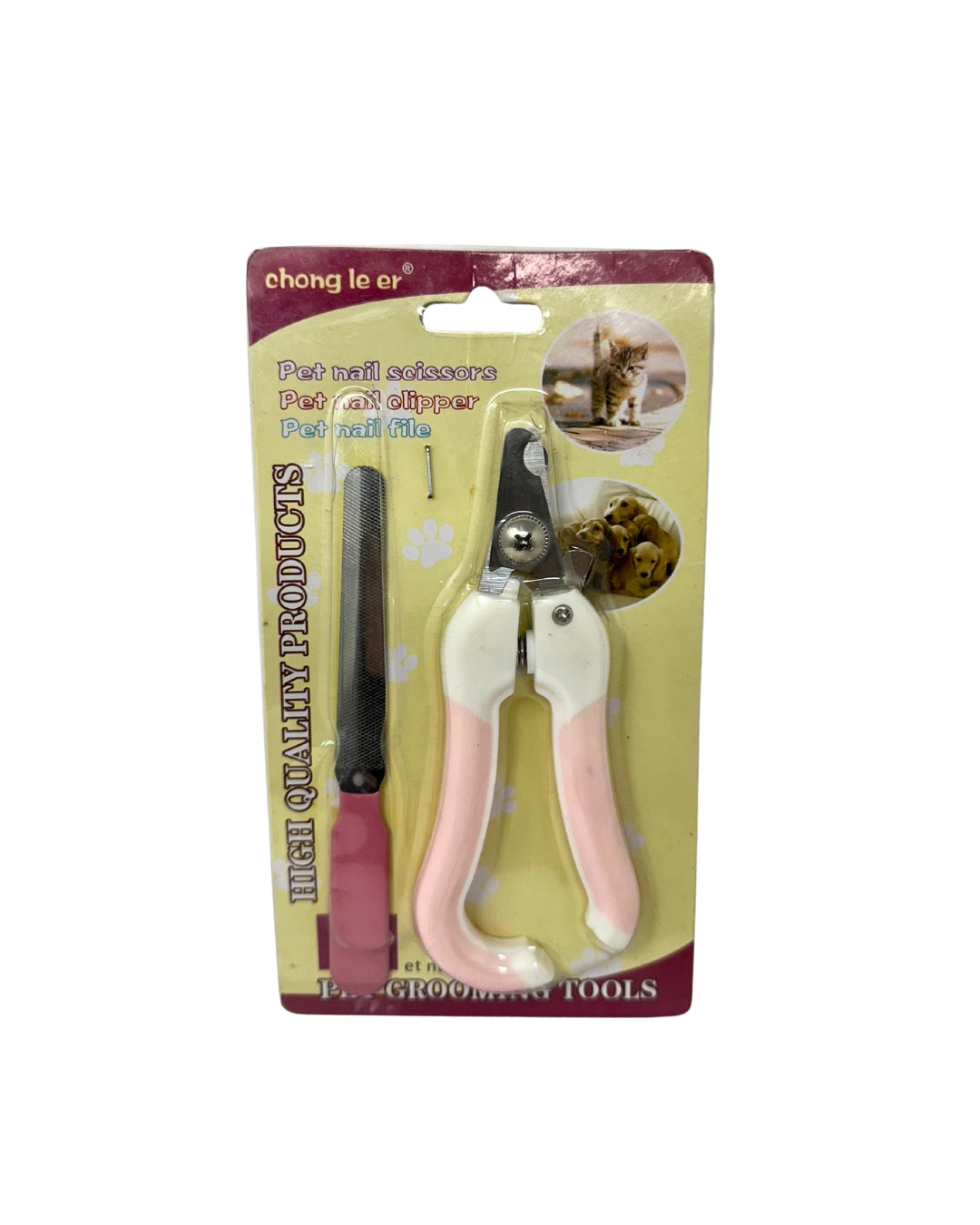 Pet Grooming Kit – Nail Clippers, File, Dematting Comb & Slicker Brush for Dogs & Cats