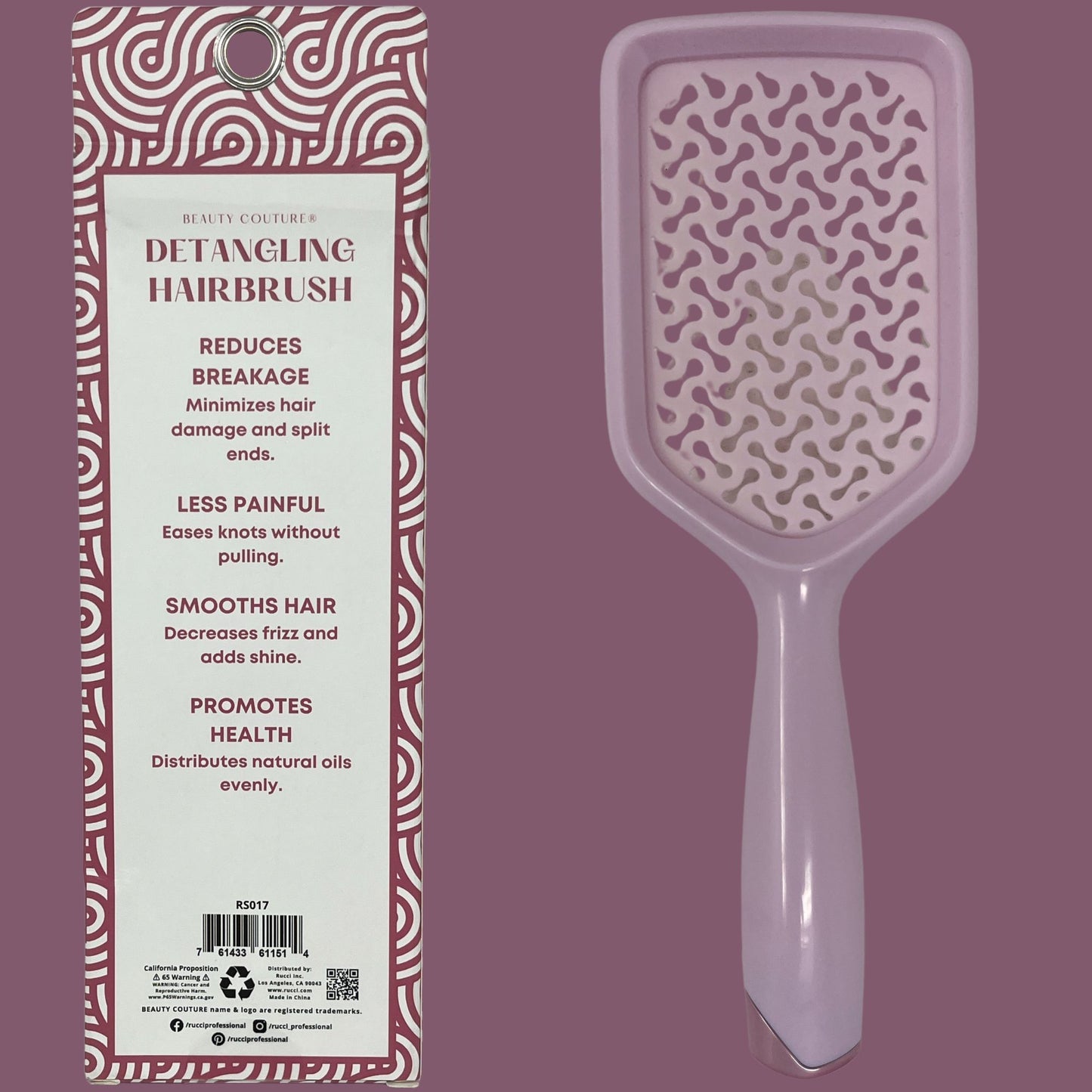 Rucci Beauty Couture Detangling Brush – Anti-Frizz Hair Brush for Curly, Thick, Natural, and Textured Hair