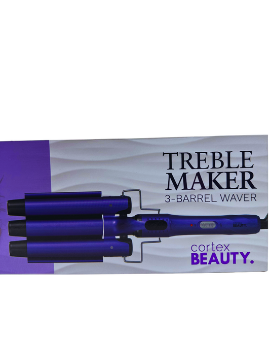 Cortex Beauty Treble Maker 3-Barrel Hair Waver | Beach Waves Crimper & Styling Tool