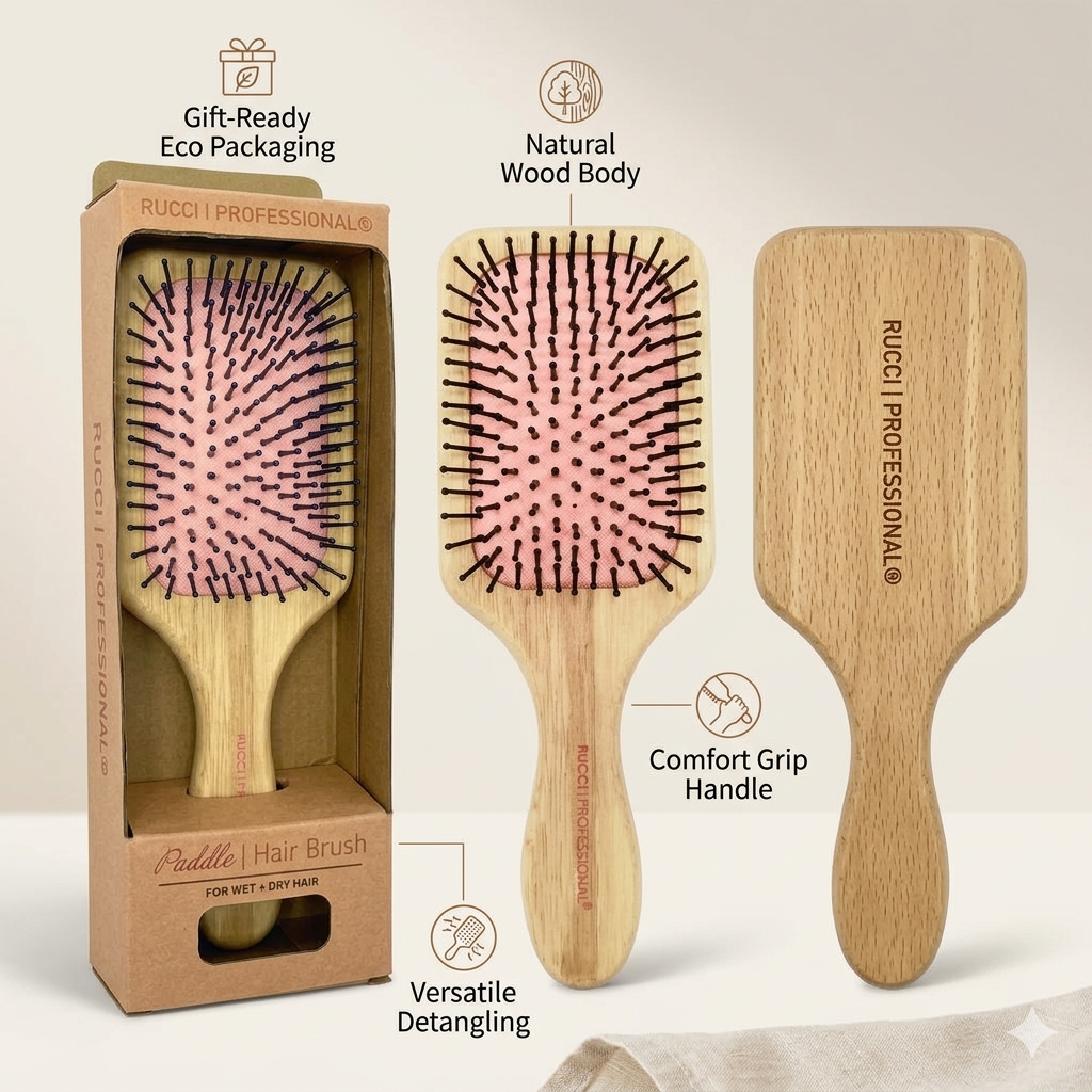 Wooden Hairbrush Detangler (H477/H478/H479)