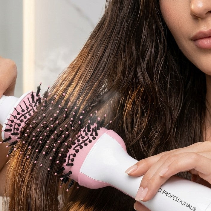 Rucci Professional 2-in-1 Hair Dryer and Volumizing Brush, One-Step Hot Air Brush with Ionic Technology, 3 Heat Settings