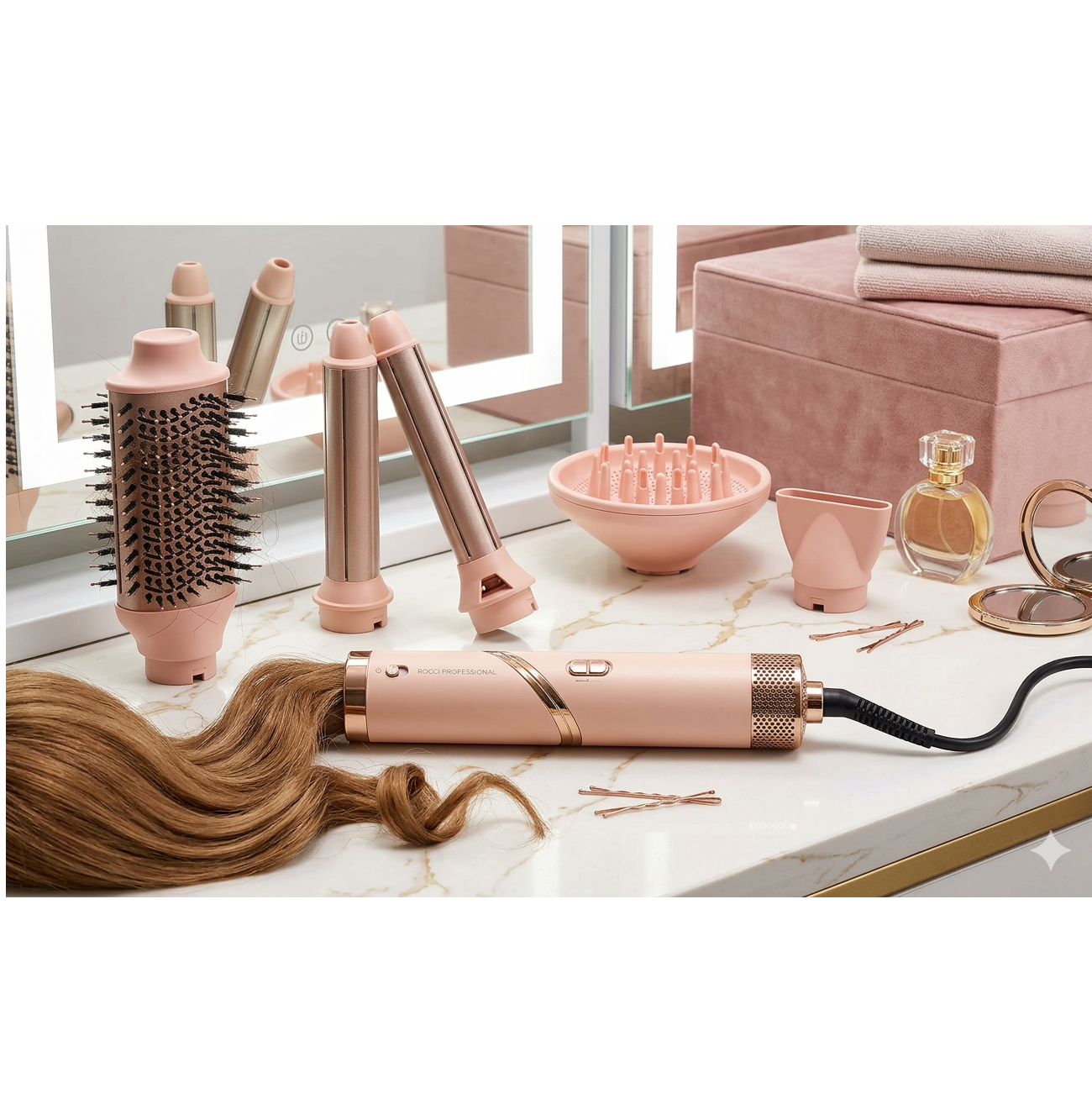 MULTIGLAM Styler 5D | 5-in-1 Hair Dryer & Styler Set with Air Wrap Barrels, Diffuser, Precision Brush & Concentrator Nozzle