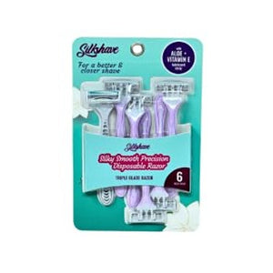 SS001 Silkshave Silky Smooth Precision Disposable Razors for Women (6 ...
