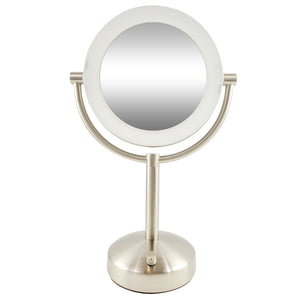 Brookstone Natural Light Makeup Vanity Mirror, 10x/1x Magnification & Chrome Finish (M324105)