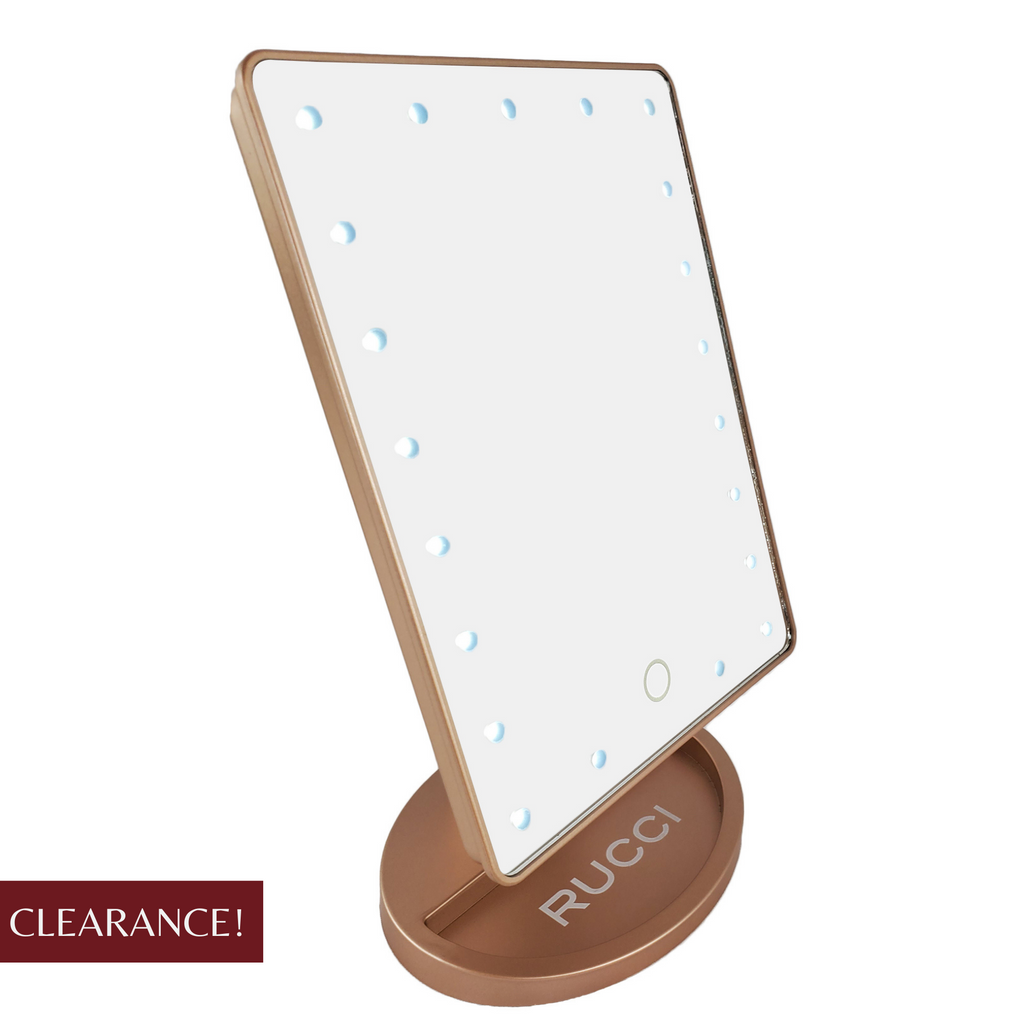 21-LED Mini-Hollywood Lighted Mirror (Rose Gold) Battery Powered 4 x AA