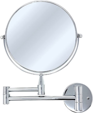 Extendable Swivel Arm Wall Mounted Mirror, 7X Magnification Chrome Finish (M880)