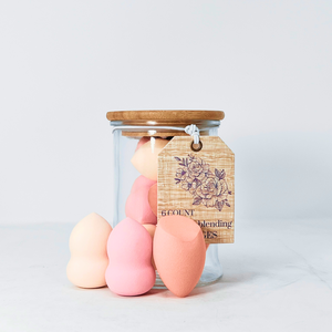 6Ct Cosmetic Blending Sponges in a Reusable Jar (CS54)