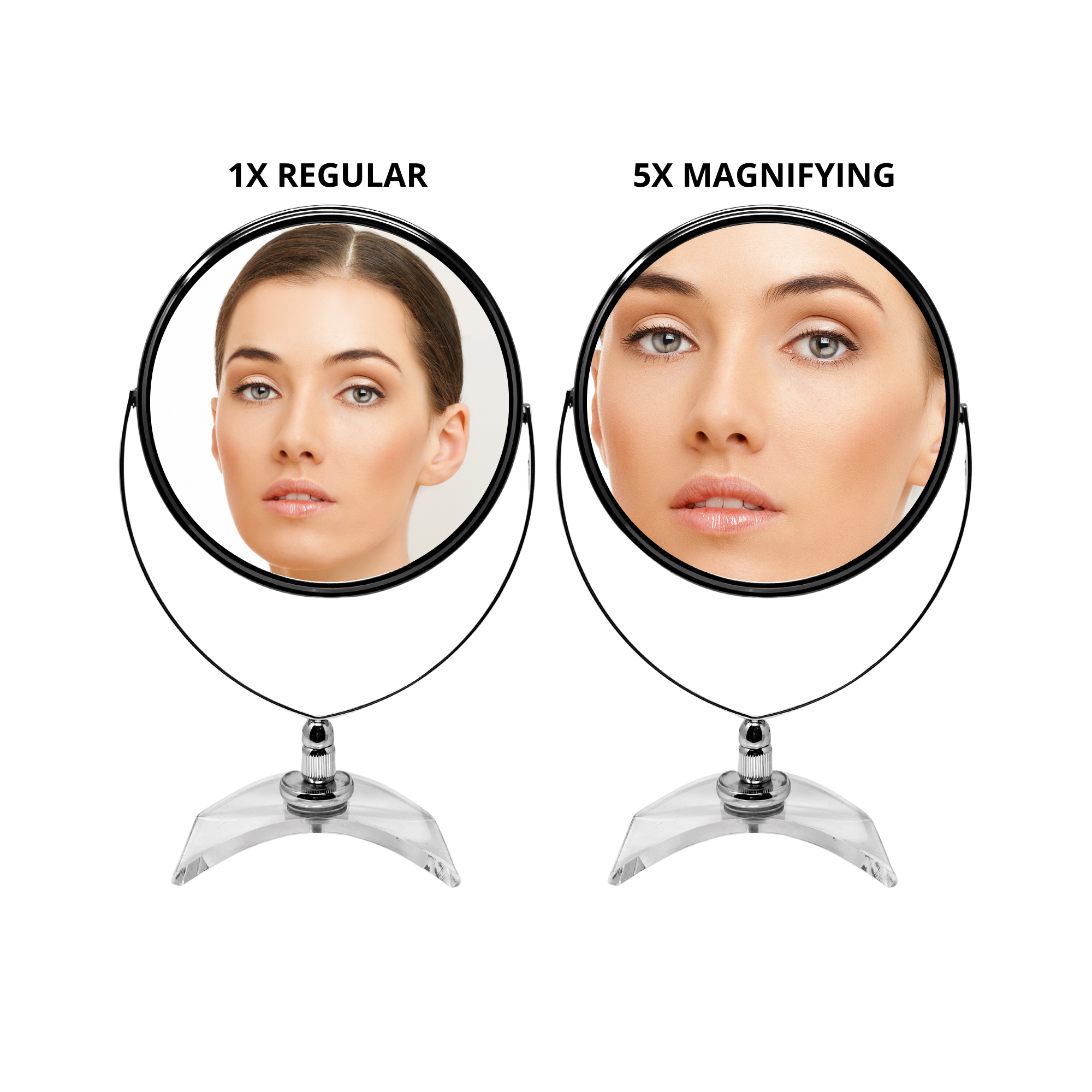 CLEARANCE SALE 1X/5X Magnifying Double-Sided Bronze Tabletop Mirror (7.75"D x 13.5"H)