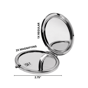 6-Piece 1X/2X Magnifying Double-Sided Clear Crystal Compact Mirror (CM15)