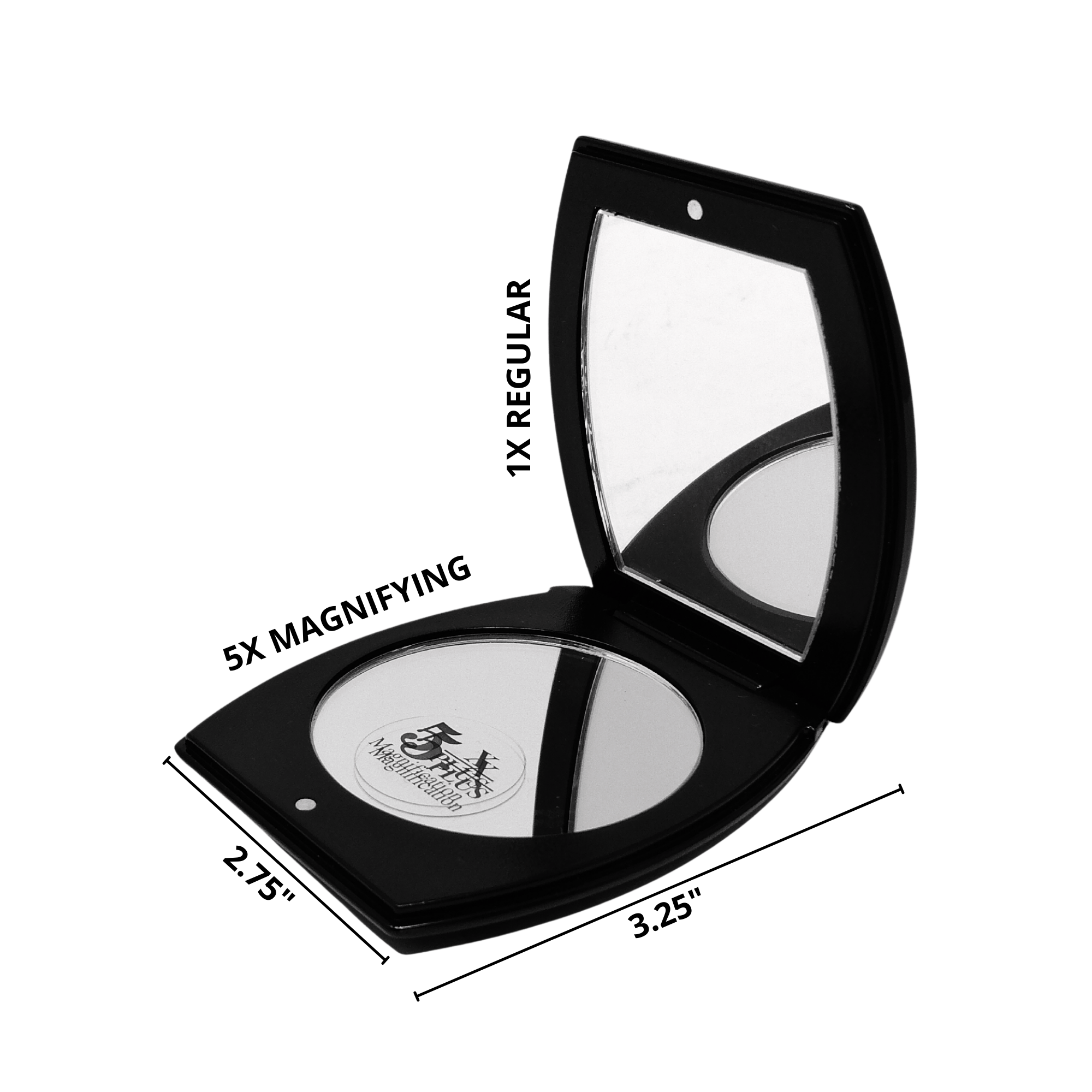 1X/5X Magnifying Double-Sided Gold/Silver Arcuate Compact Mirror (CM305)