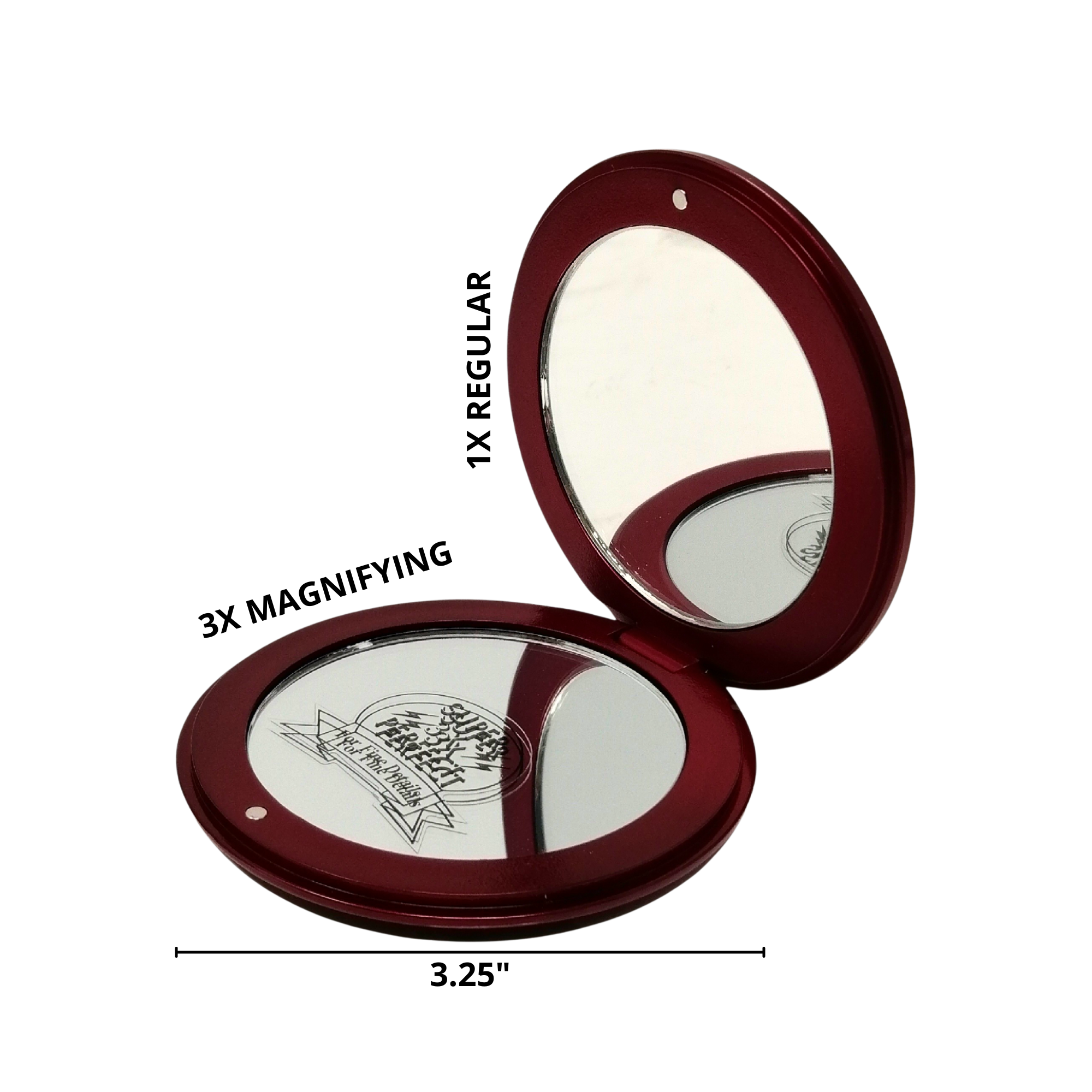 1X/3X Magnifying Double-Sided Red Swarovski Compact Mirror (CM307/R)