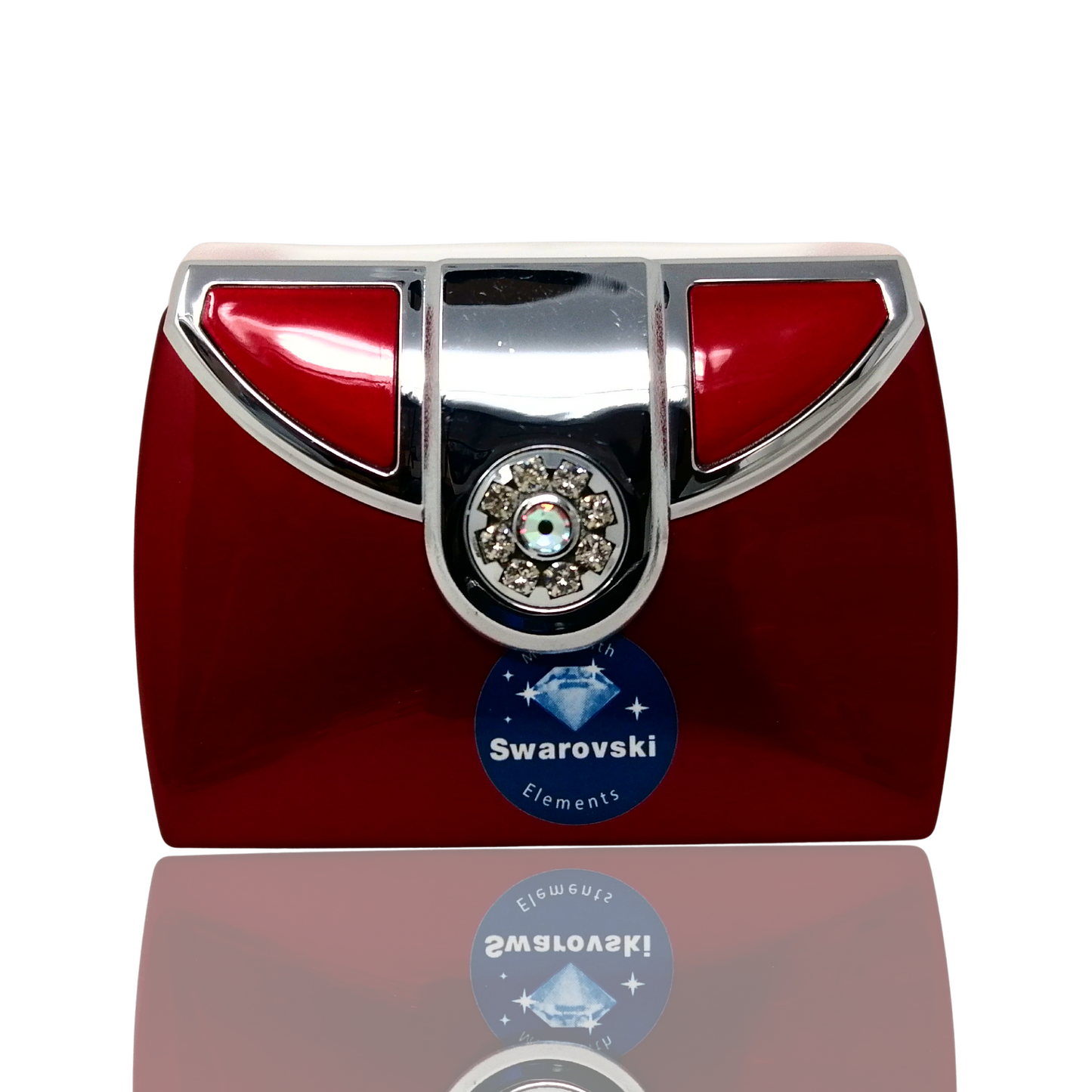1X/3X Magnifying Double-Sided Red/Black Swarovski Compact Mirror (CM310/R, CM408/B)
