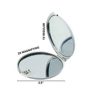 6-Piece 1X/2X Magnifying Double-Sided White Metal Compact Mirror (CM380)