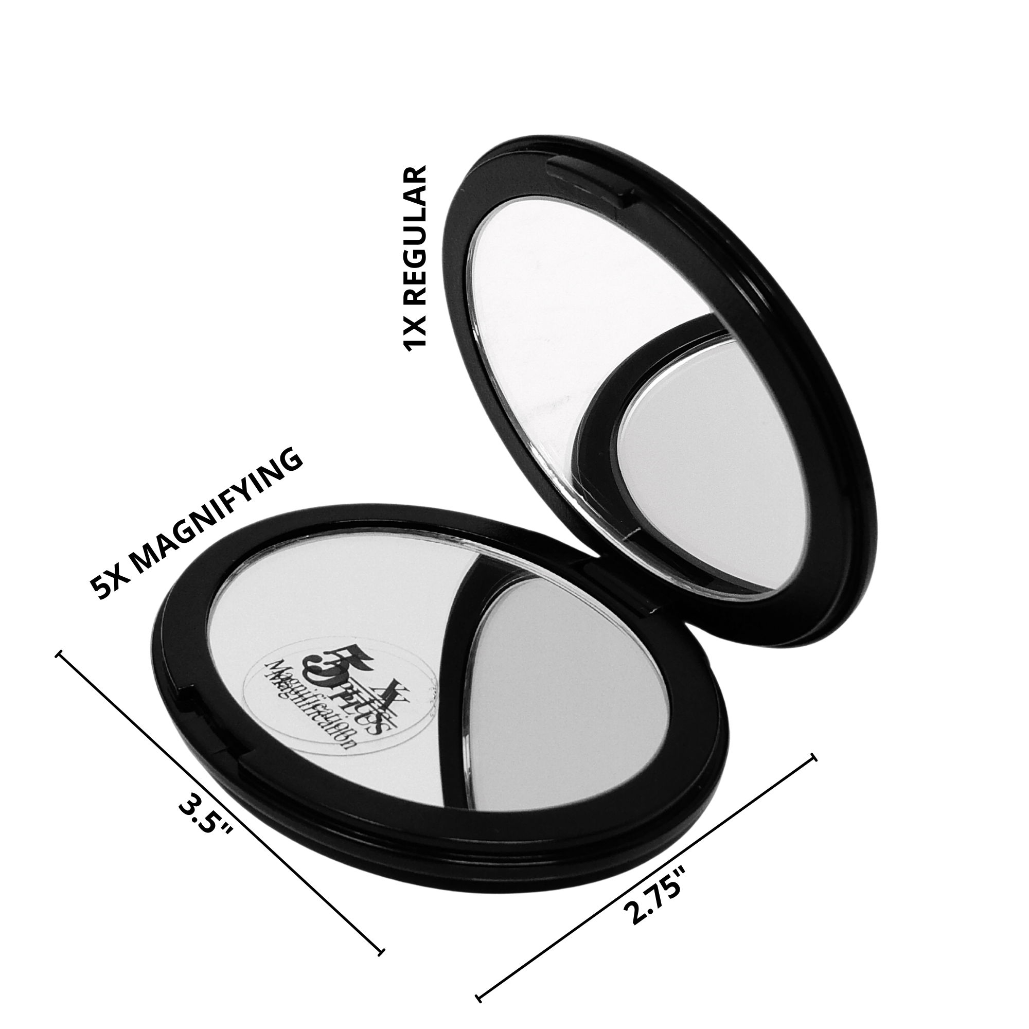 1X/5X Magnifying Double-Sided Oval Compact Mirror (CM405)