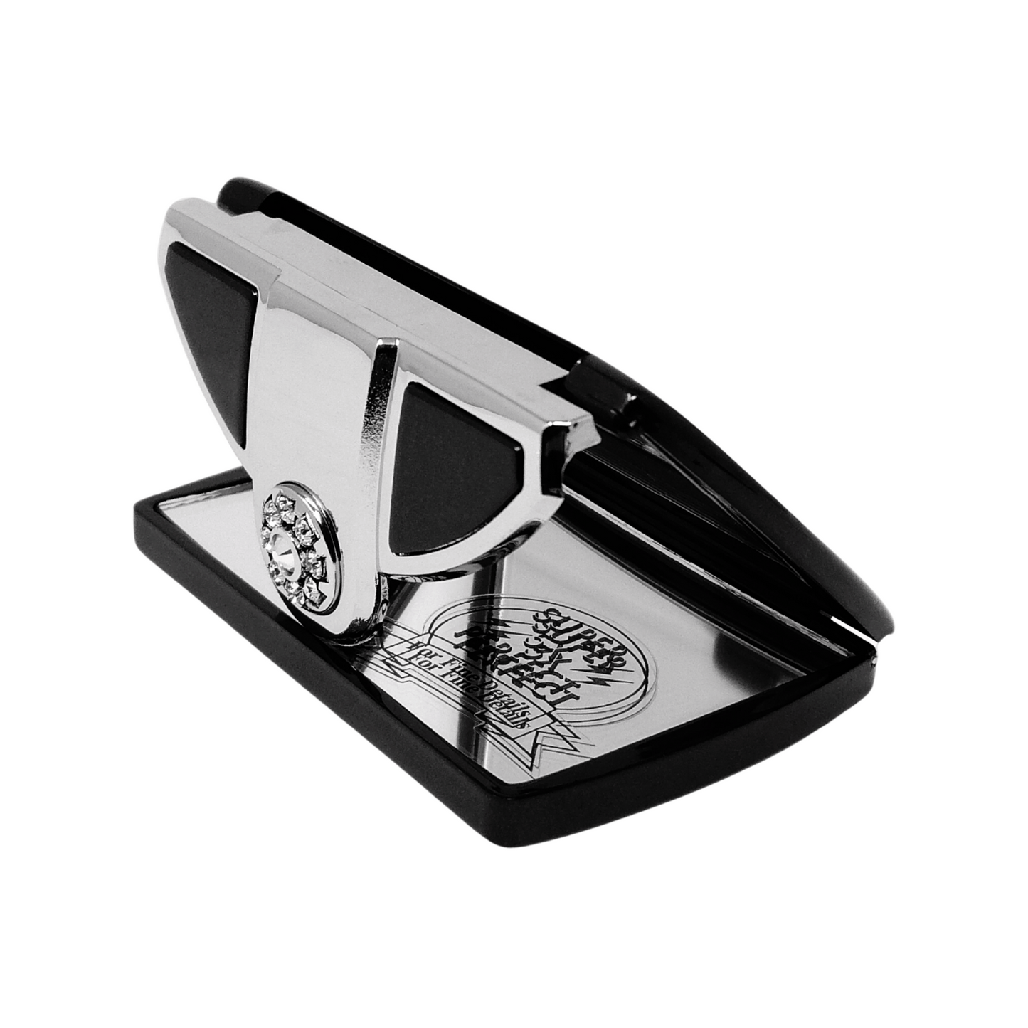 1X/3X Magnifying Double-Sided Red/Black Swarovski Compact Mirror (CM310/R, CM408/B)