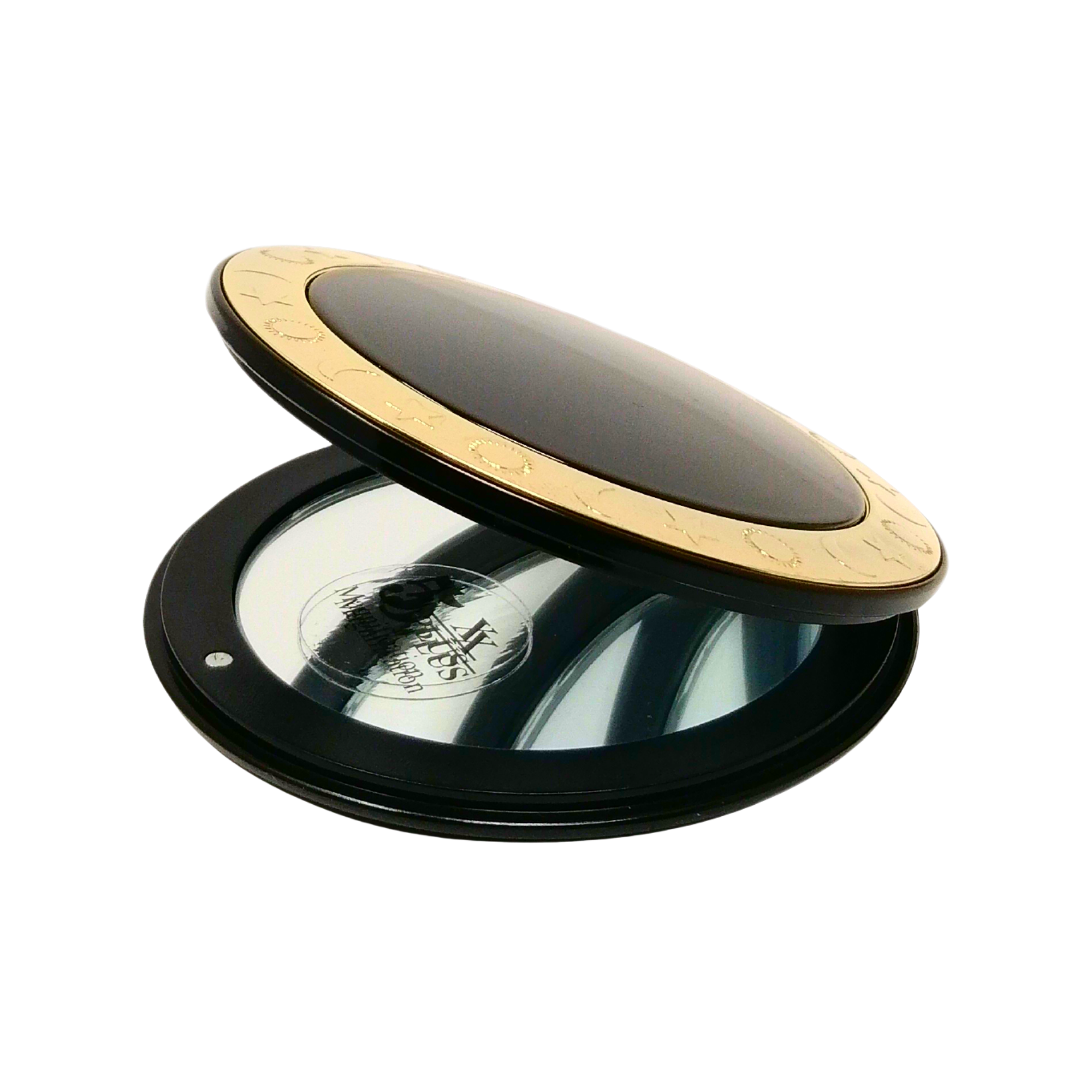 1X/5X Magnifying Double-Sided Gold/Silver Round Compact Mirror (CM507)
