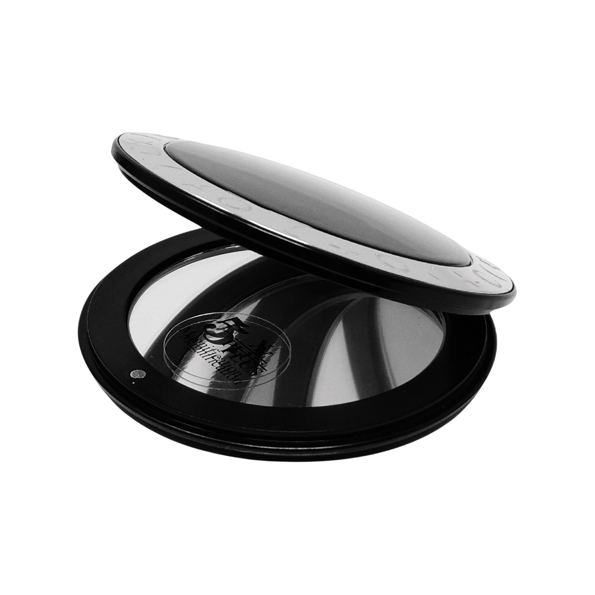 1X/5X Magnifying Double-Sided Gold/Silver Round Compact Mirror (CM507)