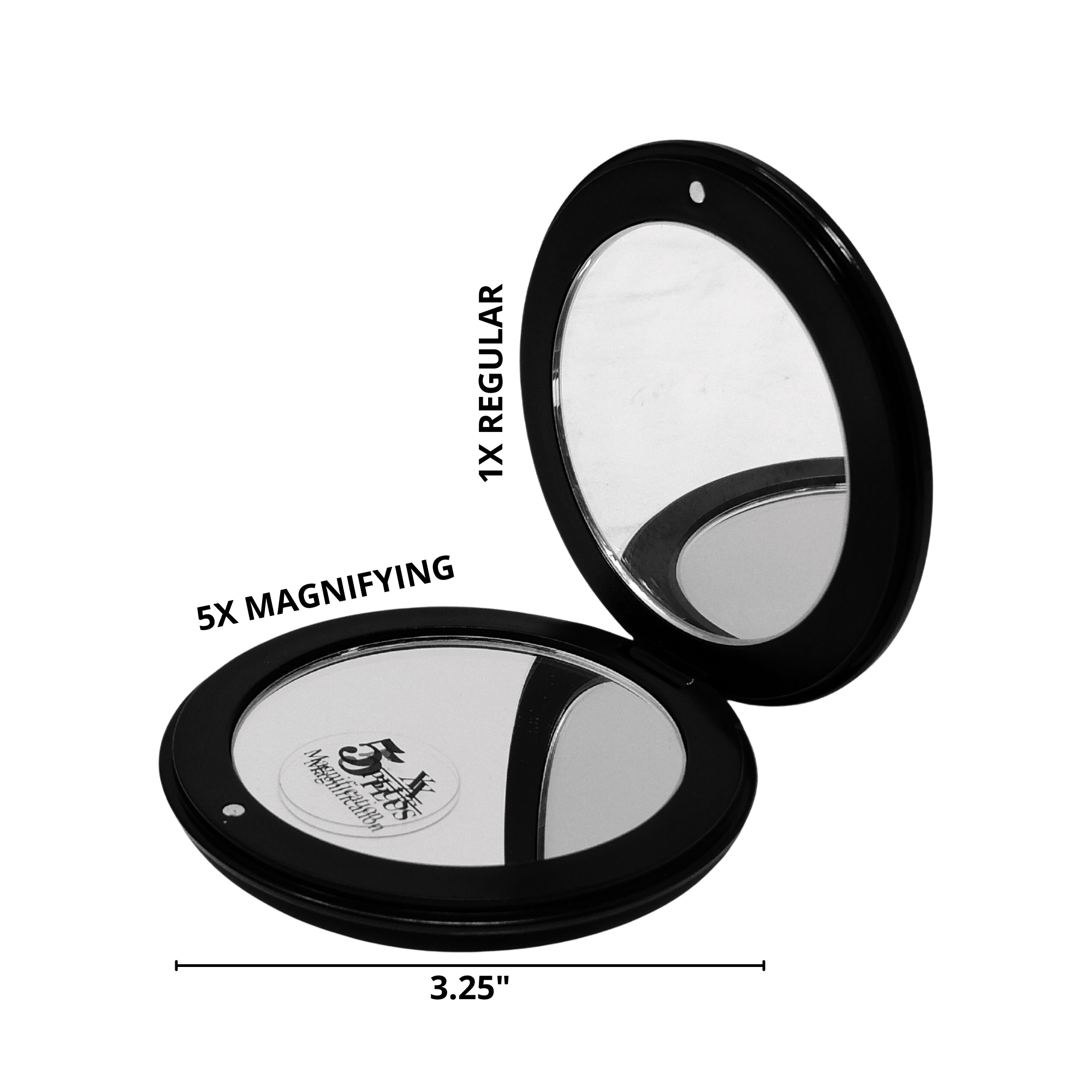 1X/5X Magnifying Double-Sided Gold/Silver Round Compact Mirror (CM507)