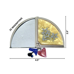 1X/2X Magnifying Double-Sided Yellow Fan Compact Mirror (CM607)