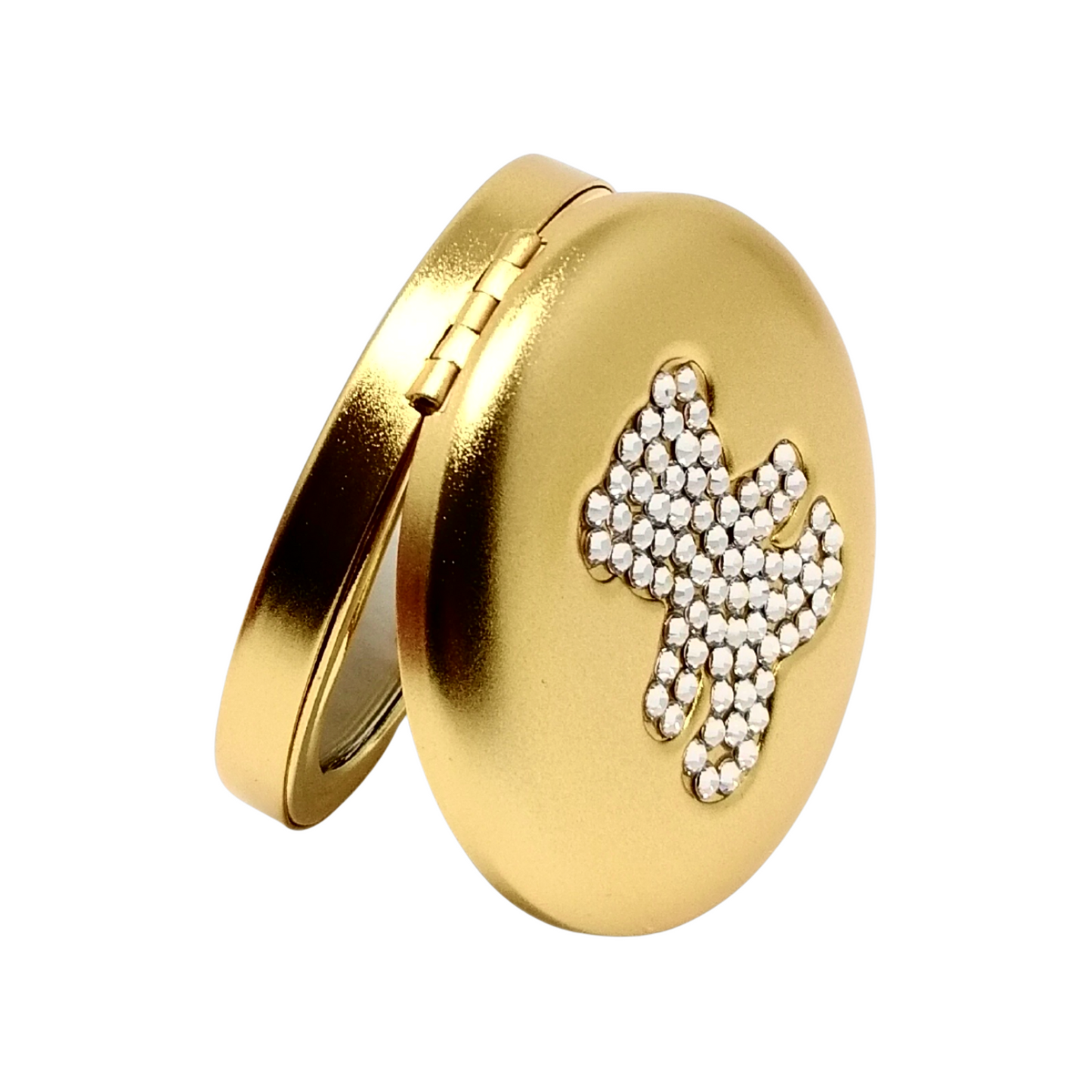 1X/2X Magnifying Double-Sided Gold Bear with Diamonds Compact Mirror (CM741, CM742)